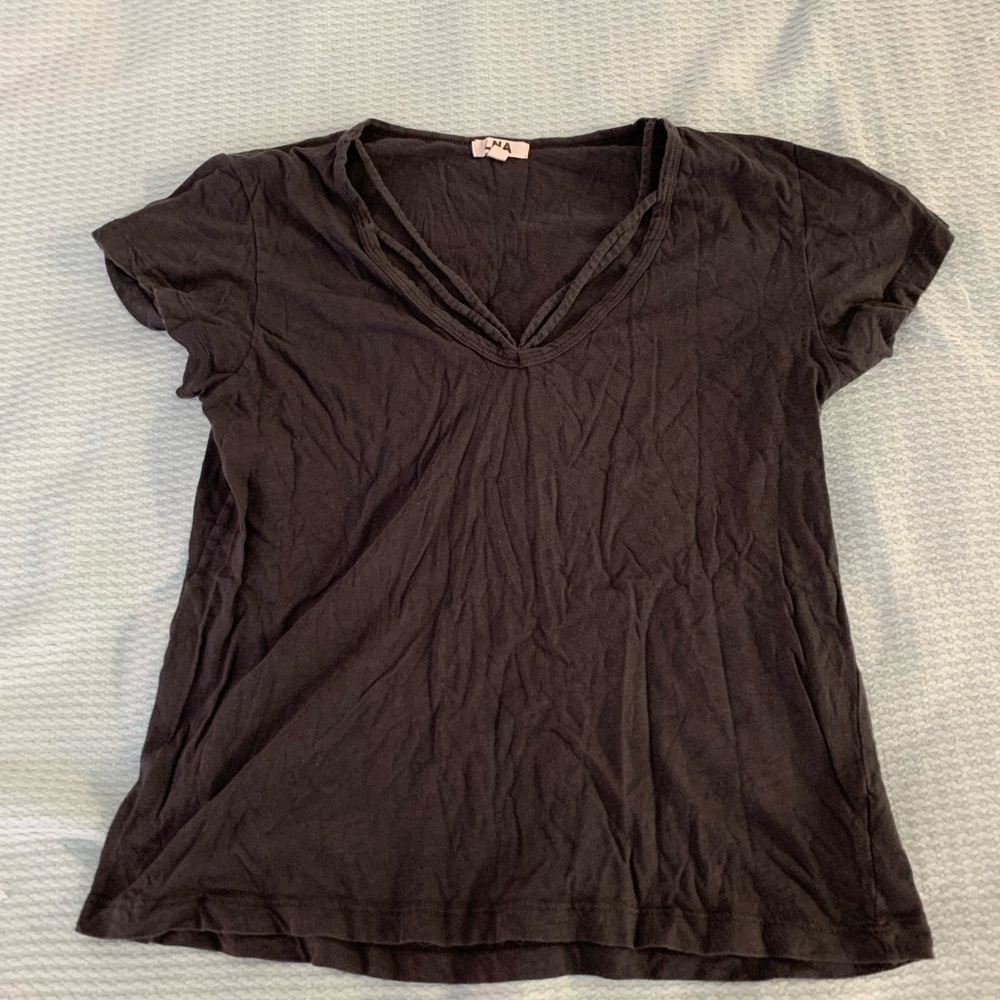 Women's Dark Grey V-Neck Tee